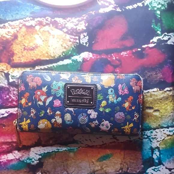 Loungefly Pokémon Blue Wallet with Original Characters - Used - Picture 8 of 8